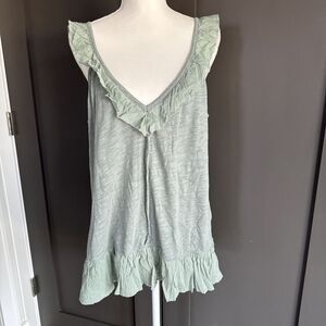 American Eagle  Womens Small Green Flutter Strap Cami Flowy Top Sz L